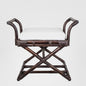 Bahamas Cross Leg Stool Brown with Cushion