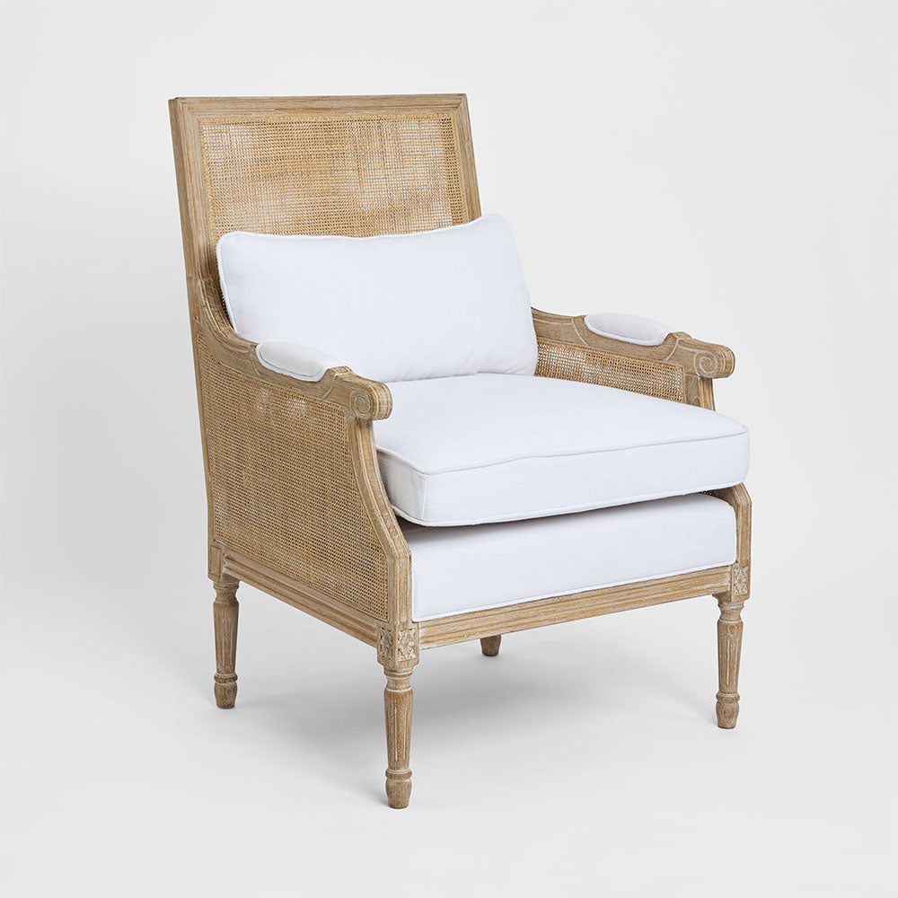 Hicks Caned Armchair White