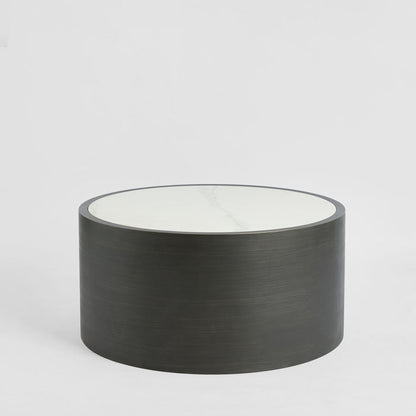 Gordon Drum Coflee Table Black/White Stone