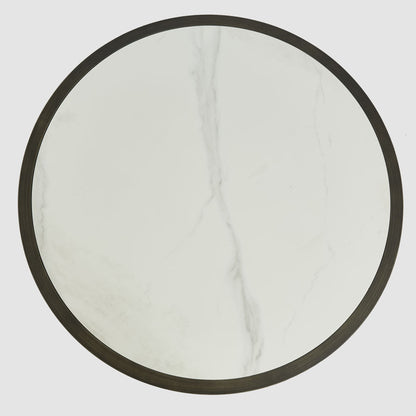 Gordon Drum Coflee Table Black/White Stone