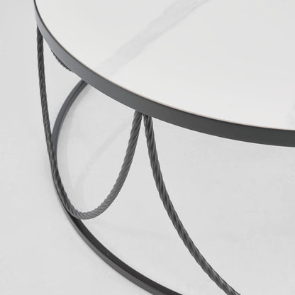 Palais Round Coffee Table Black & Ceramic