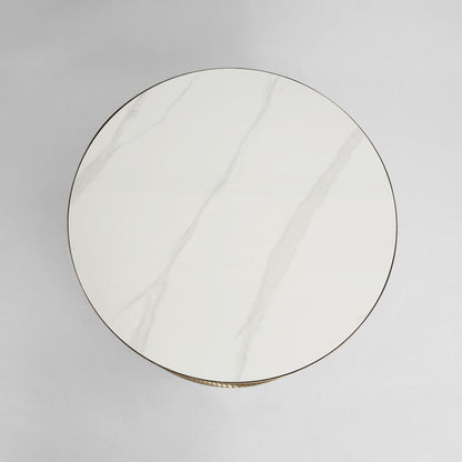 Palais Round Coffee Table Gold & Ceramic