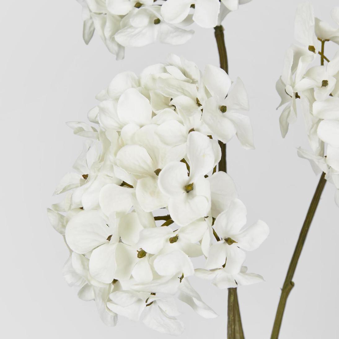 Mini Hydrangea Spray With 3 Heads White
