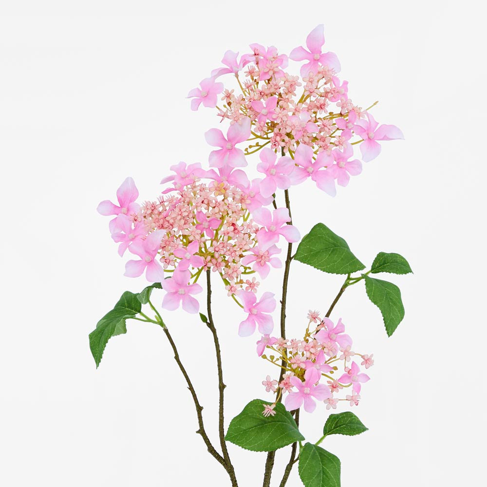 Lace cap Hydrangea Spray 70cm Pink