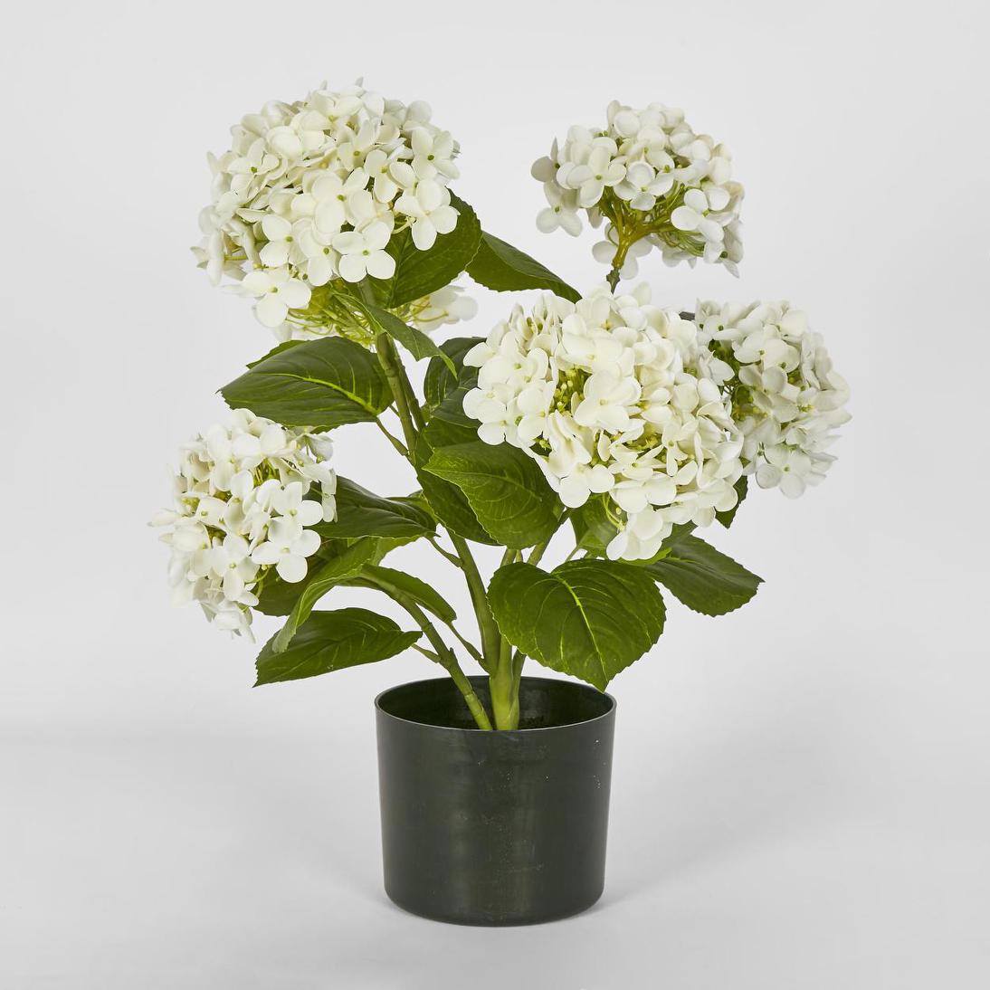 Hydrangea Potted Real Touch White 53cm