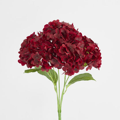Hydrangea Real Touch 5 Head Bunch Burgundy