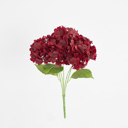 Hydrangea Real Touch 5 Head Bunch Burgundy