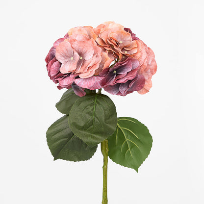 Hydrangea Real Touch Stem 64cm Dark Rust