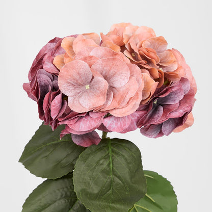 Hydrangea Real Touch Stem 64cm Dark Rust