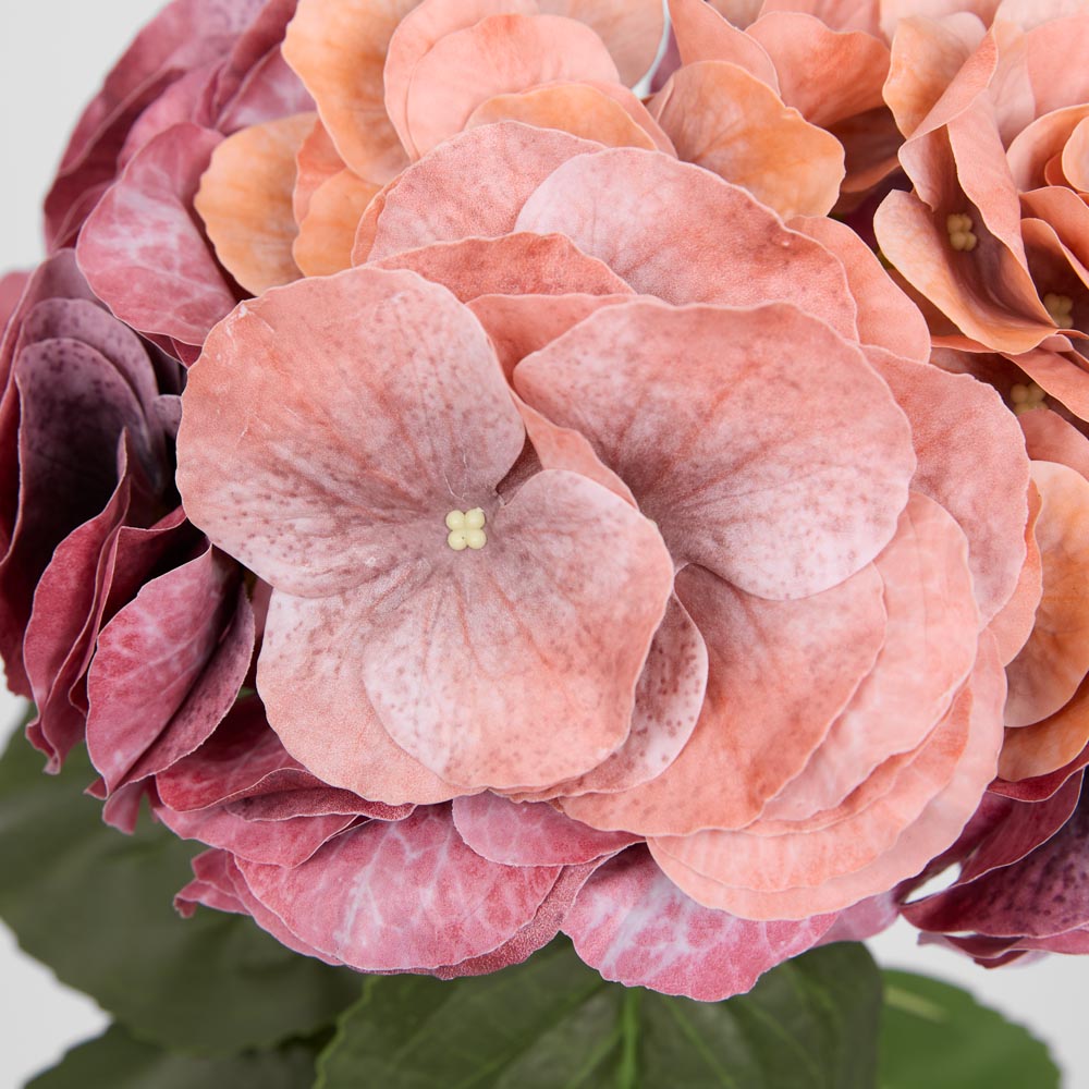 Hydrangea Real Touch Stem 64cm Dark Rust