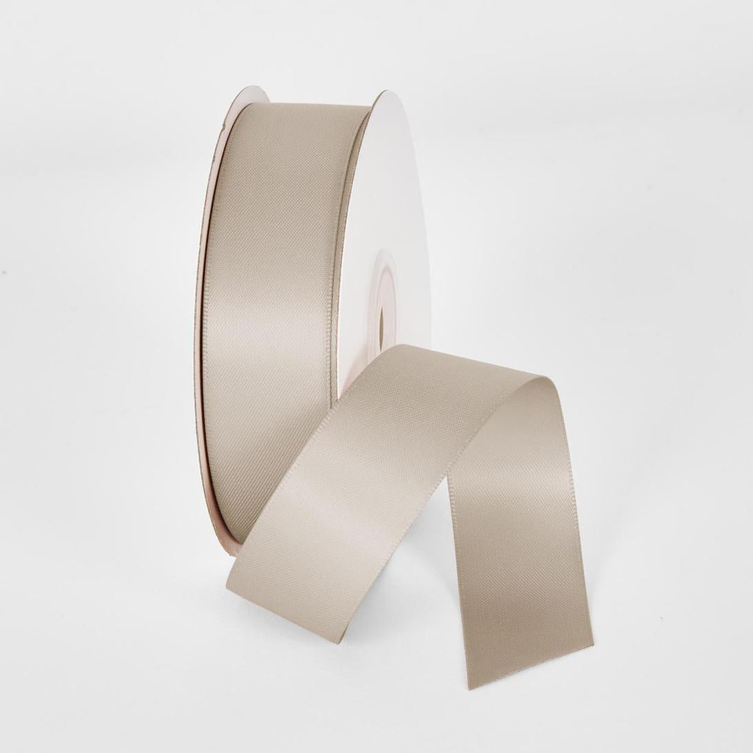 Taupe 25mm Double Sided Satin Ribbon 25 Yards - P823 3 pcs