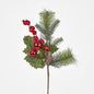Pinecone Red Bauble & Holly Leaf 2 pcs