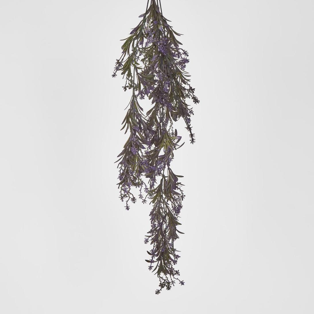 Hanging Leaf Spray with Purple Flowers 12 pcs