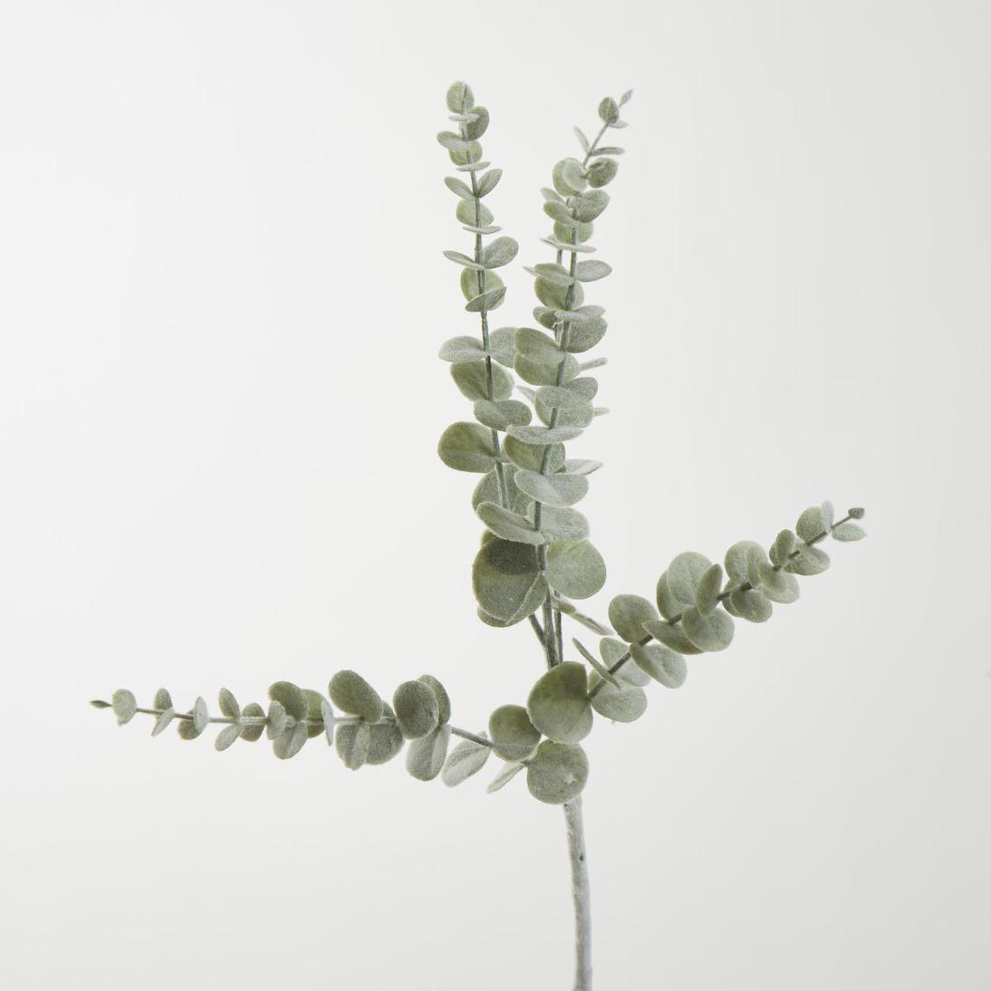 Eucalyptus Flocked Spray 74cm Grey 12 pcs