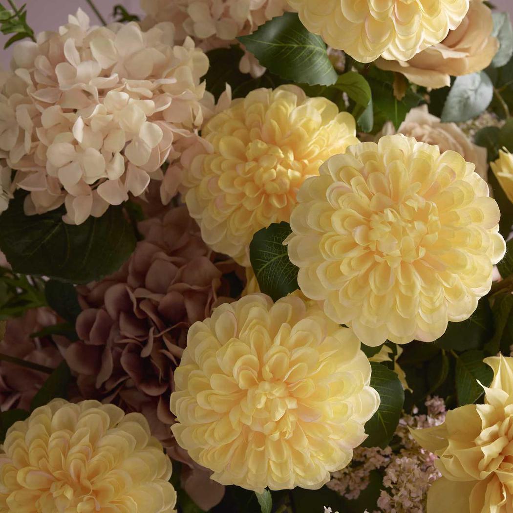 Single Ball Dahlia 74cm Yellow 6 pcs