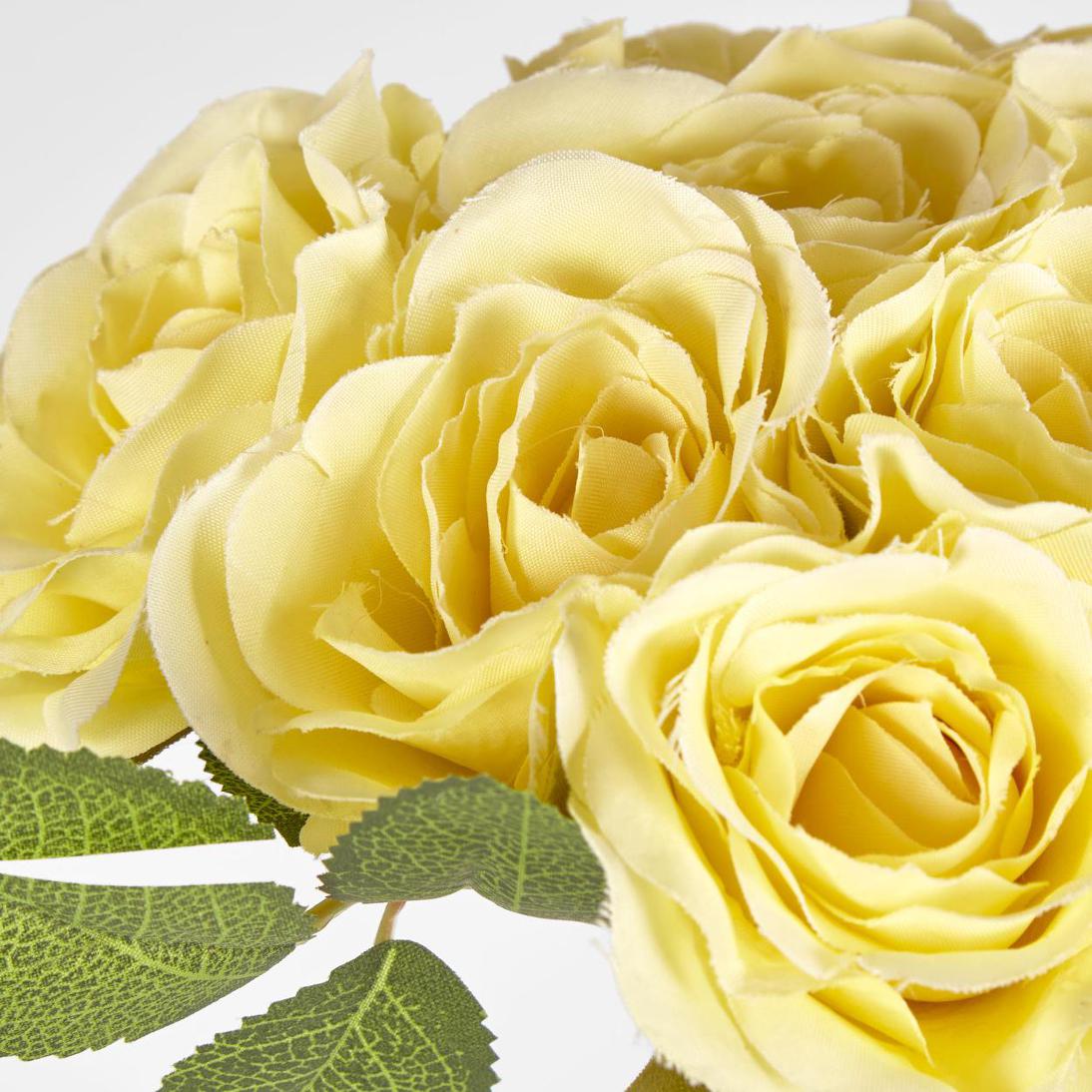 Rose Bouquet 9 Flowers Yellow 12 pcs