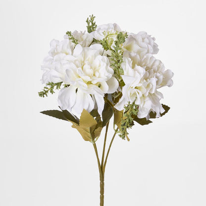Marigold Bush x 5 Heads White 12 pcs