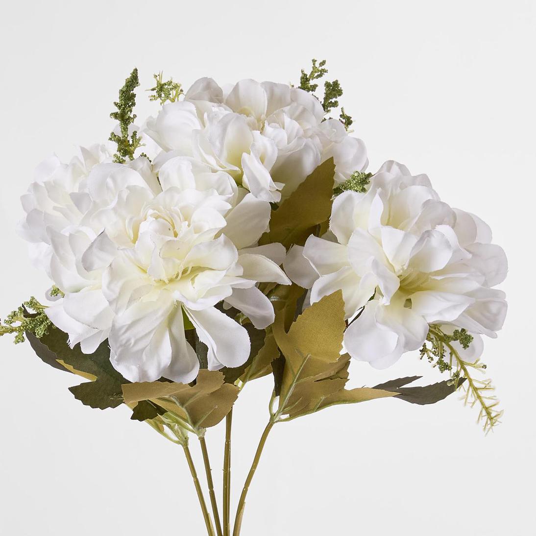 Marigold Bush x 5 Heads White 12 pcs
