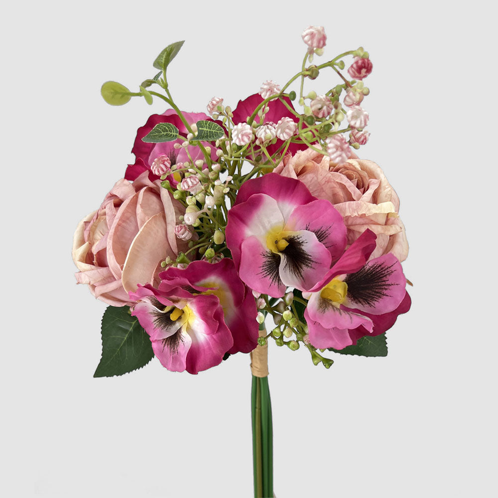 Rose Pansy Bouquet Pink 2 pcs