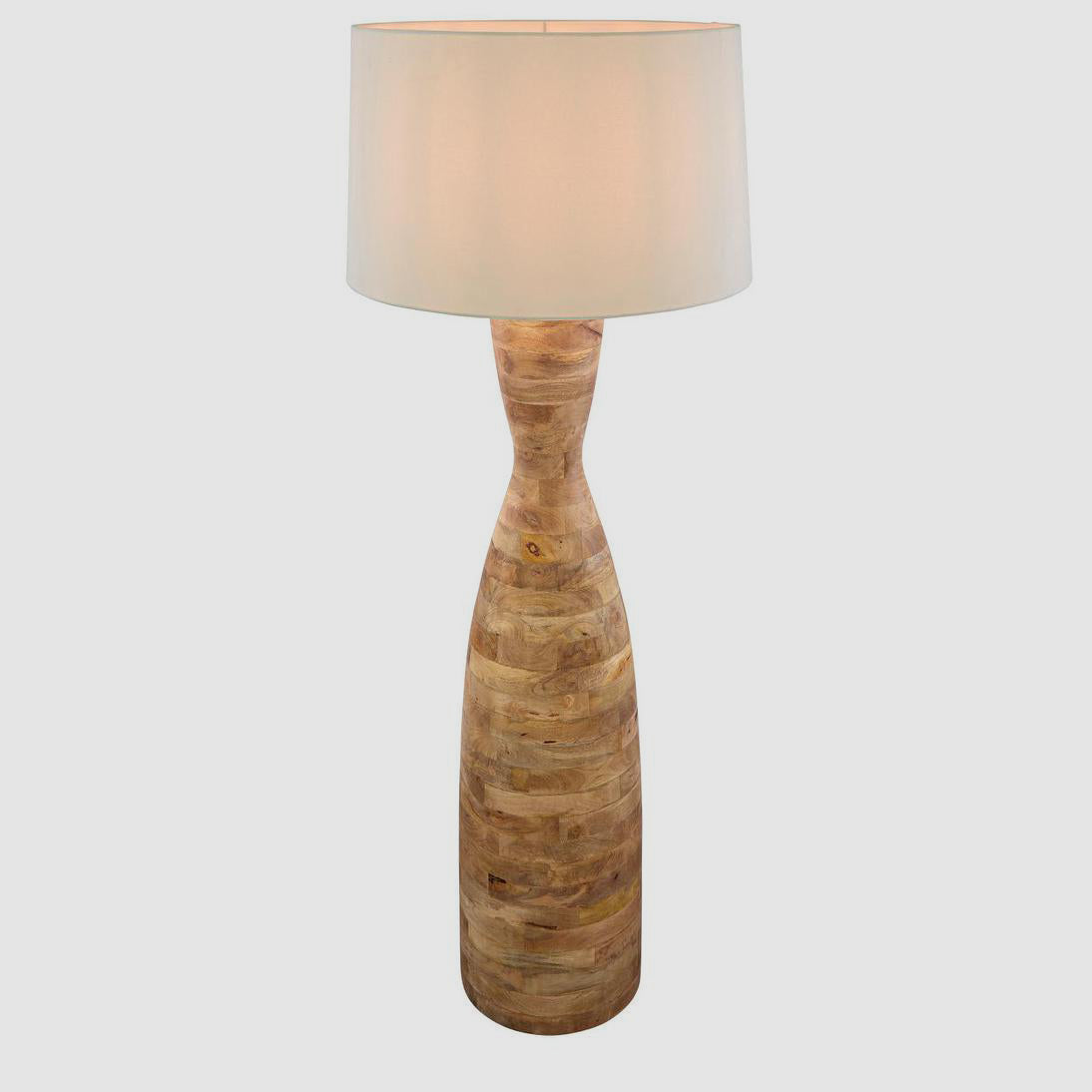 Esraj Turned Wood Floor Lamp Natural