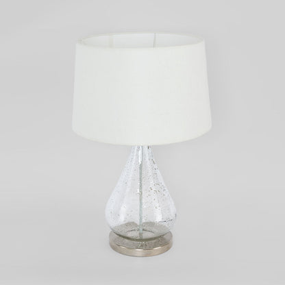 Lustre Teardrop Table - Clear - Stone Effect Glass Teardrop Table Lamp
