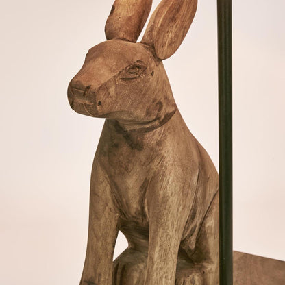Simon - Dark Natural - Small Wooden Rabbit Table Lamp