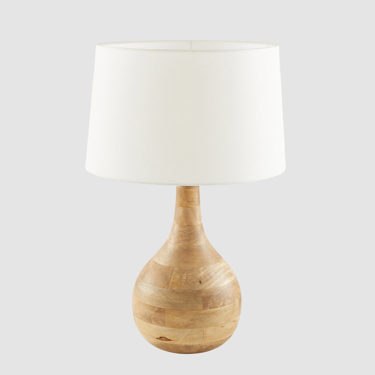 Sarod Turned Wood Table Lamp Dark Natural