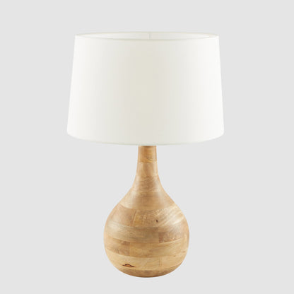 Sarod Turned Wood Table Lamp Dark Natural