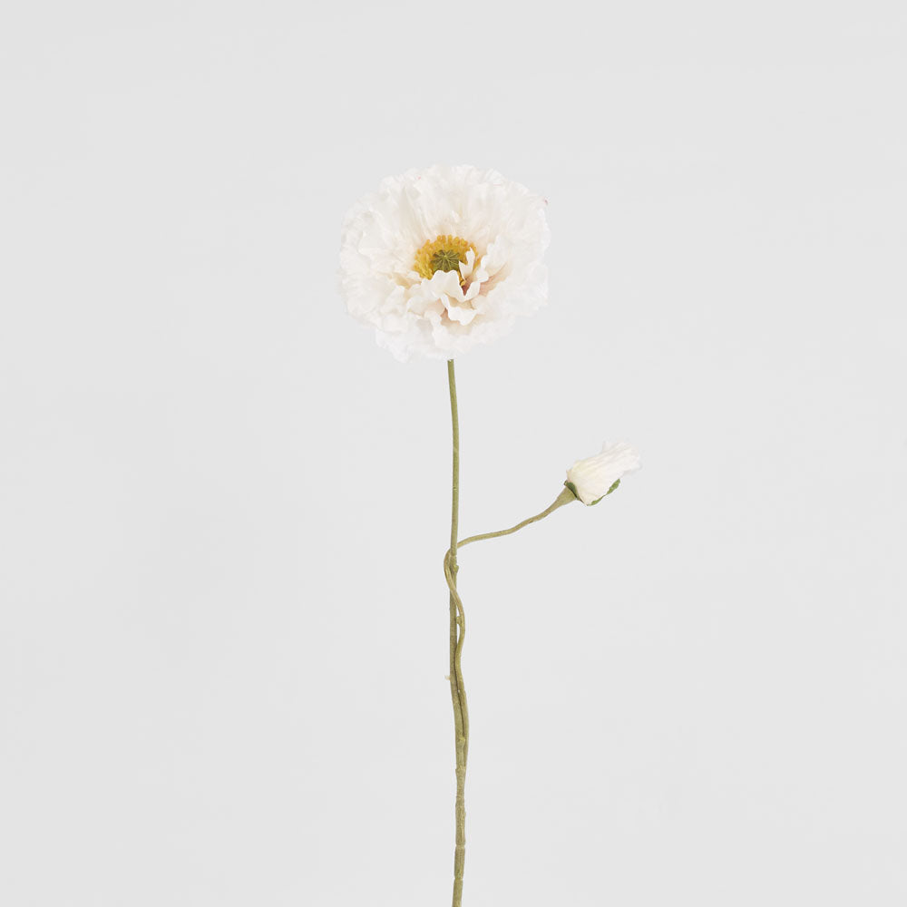 Poppy Stem 75cm White 6 pcs