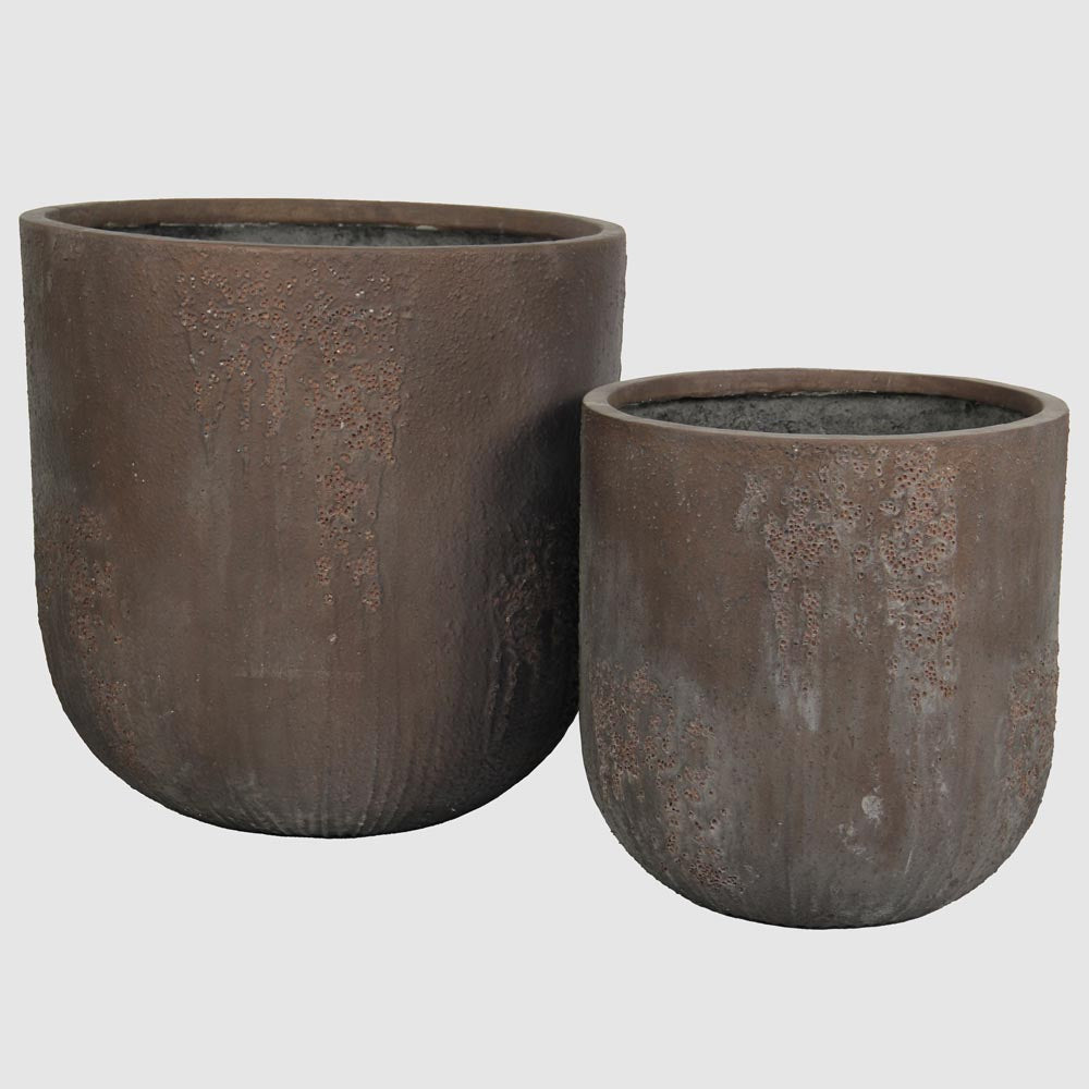 Oyster Lava Planter Large Brown