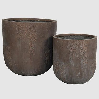 Oyster Lava Planter Large Brown