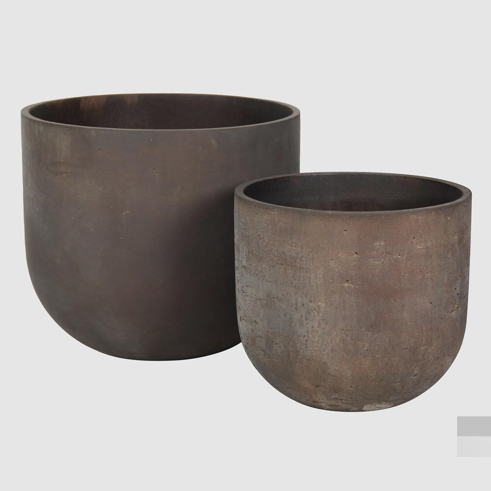 Oyster Lava Planter Small Brown