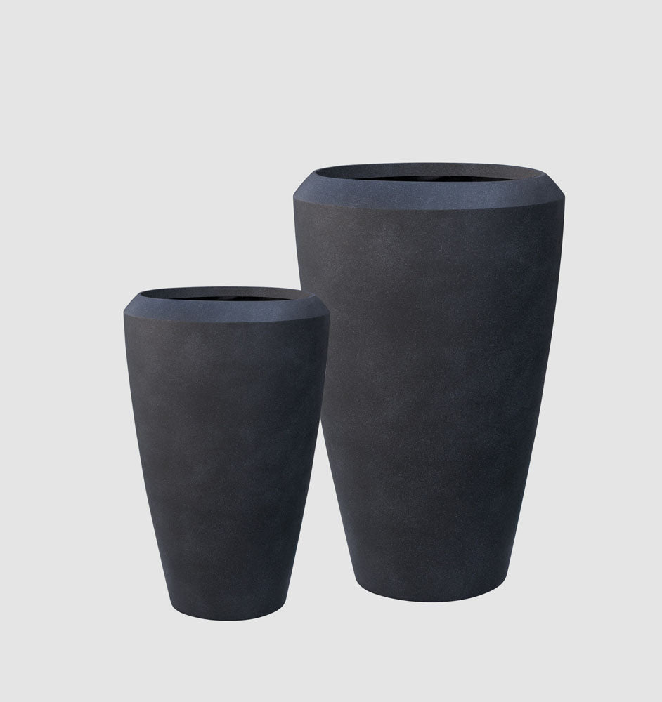 Pebble Tall Planters Black