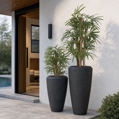 Pebble Tall Planters Black