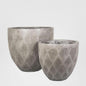 Verge Low Facet Pot Grey