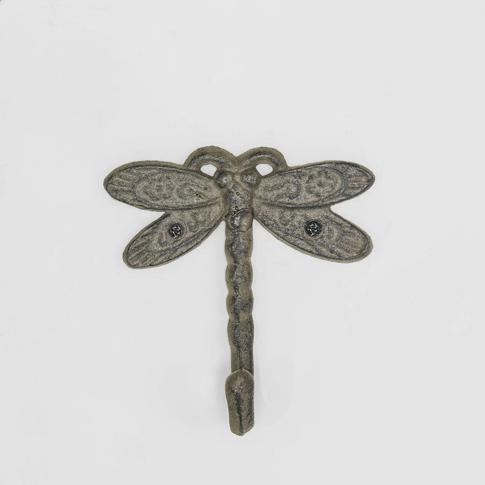 Dragonfly Cast Iron Wall Hook 2 pcs