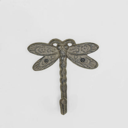 Dragonfly Cast Iron Wall Hook 2 pcs