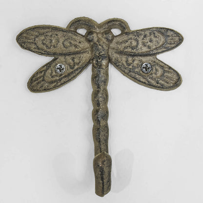 Dragonfly Cast Iron Wall Hook 2 pcs