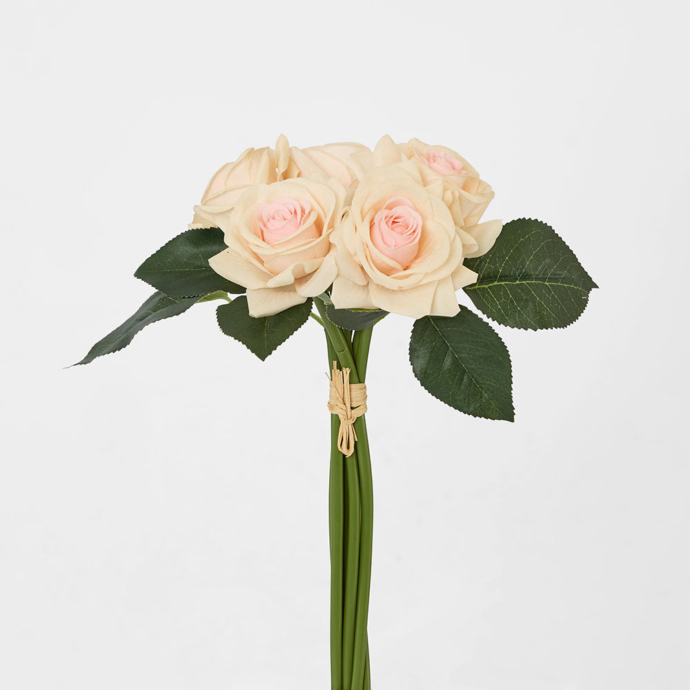 Romance Real Touch Rose Bouquet Light Pink 6 pcs