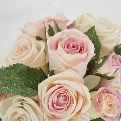 Rose Bouquet 23cm Pink & Cream