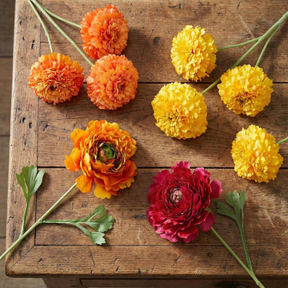 Ranunculus Stem 56cm Orange 6 pcs