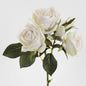 Rose Short Stem Two Buds 40cm Cream