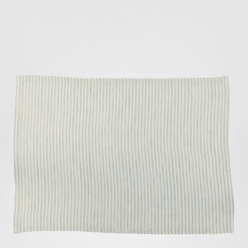 Linen Stripe Placemat Sky Grey 3 pcs