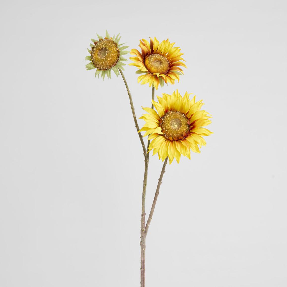 Sunflower Spray 87cm Yellow Brown 6 pcs