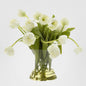 Tulip in Water in Glass Vase White