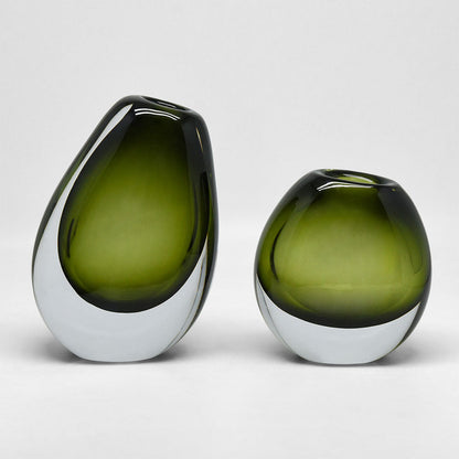 Saronne Handblown Glass Vase Green