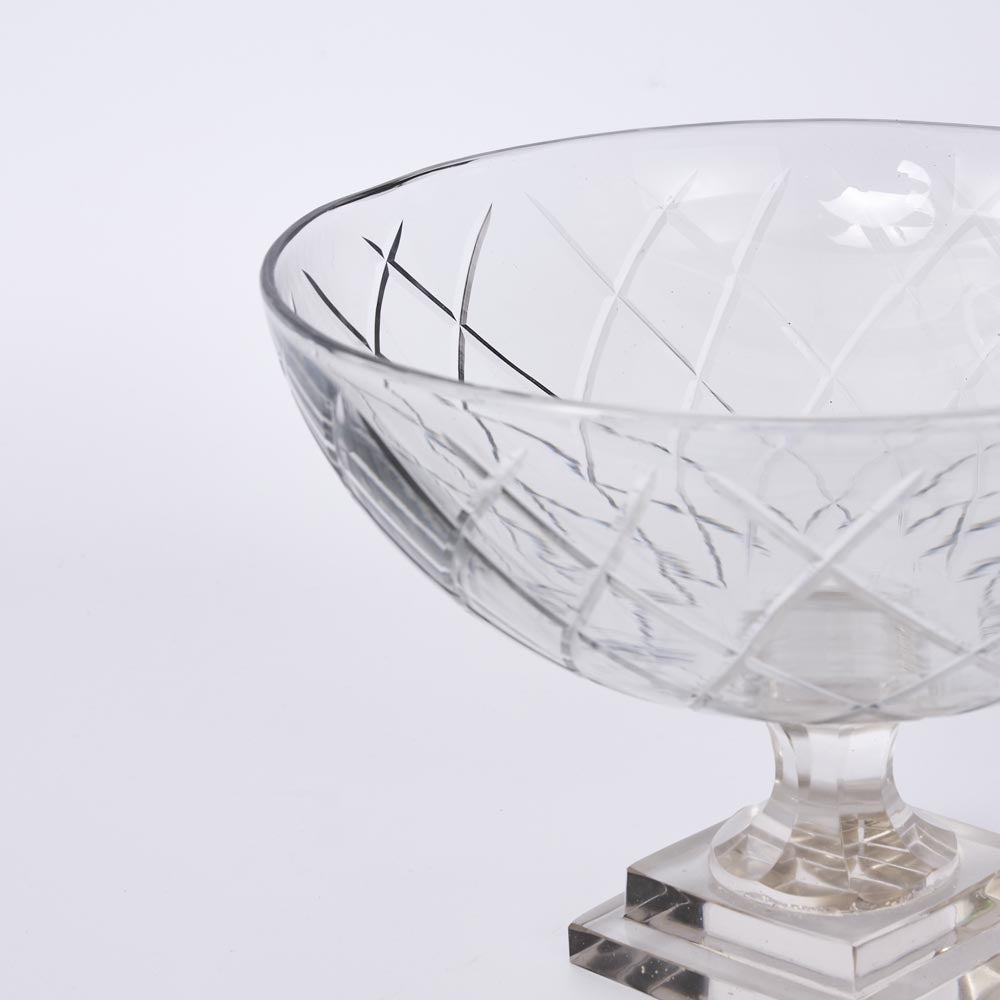 Asscher Hand Cut Pedestal Bowl