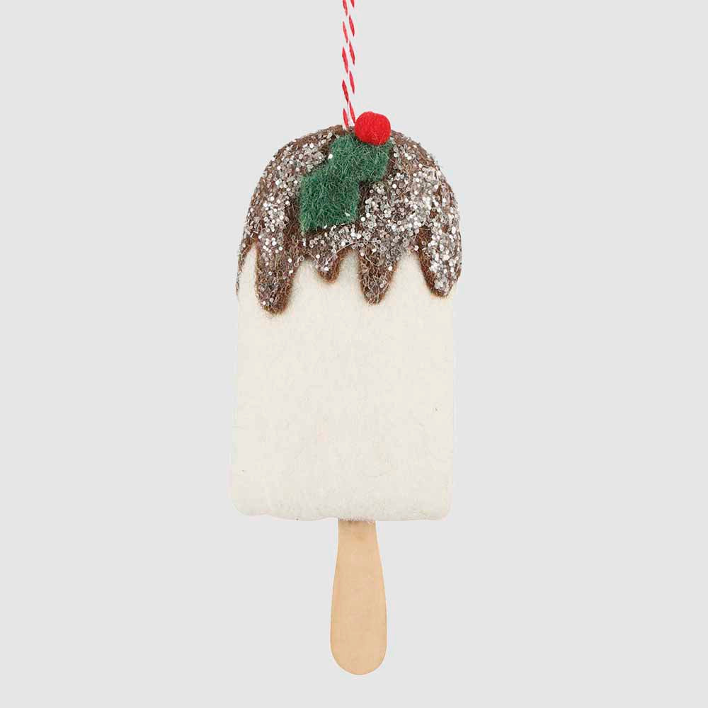Mervelle Felt Ice Cream Hanging Tree Ornament Brown 8 pcs