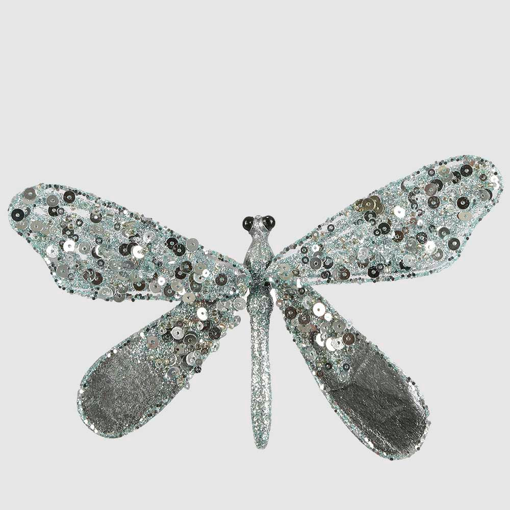 Shayle Glitter Clip on Dragonfly Blue 6 pcs