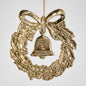 Mini Bell Wreath Ornament Gold LGE 3 pcs